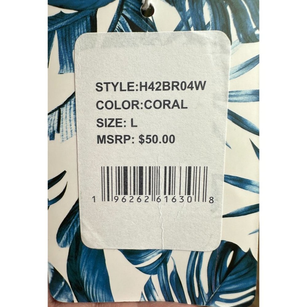 Caribbean Hawaiian Men Tropical Shirt Coral Parrot Palm Trees Button Casual NEW - Picture 4 of 7